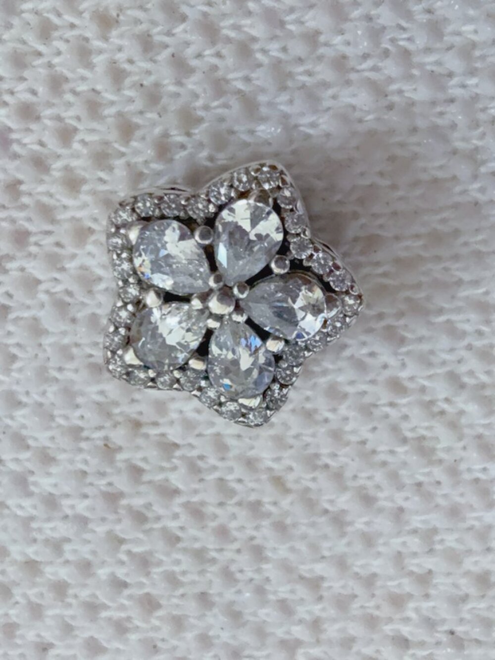 Sparkling Snowflake Pave Charm For Pandora Bracelet